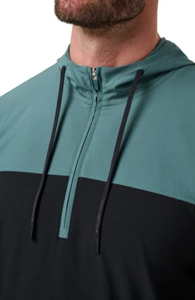 Travismathew Meridian Quarter Zip Tech Hoodie In Green