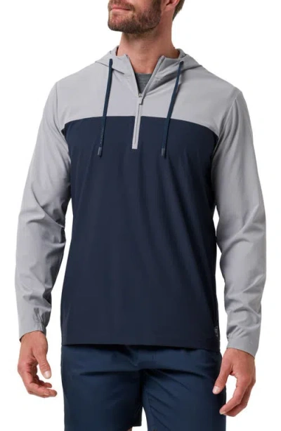 Travismathew Meridian Quarter Zip Tech Hoodie In Gray