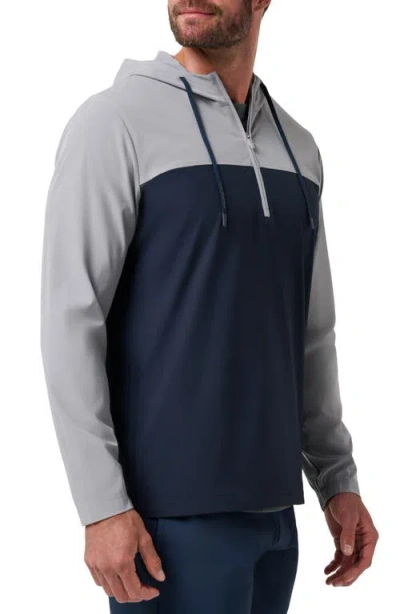 Travismathew Meridian Quarter Zip Tech Hoodie In Gray