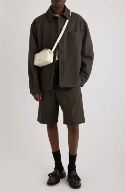 Jacquemus La Chemise Boulanger Padded Stretch Virgin Wool Shirt Jacket In Brown