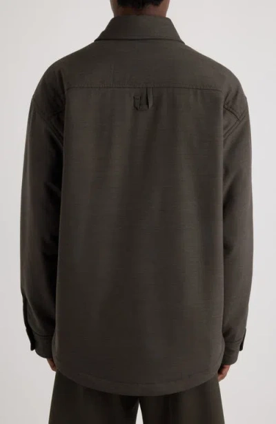 Jacquemus La Chemise Boulanger Padded Stretch Virgin Wool Shirt Jacket In Brown