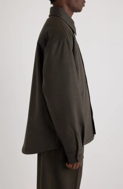 Jacquemus La Chemise Boulanger Padded Stretch Virgin Wool Shirt Jacket In Brown