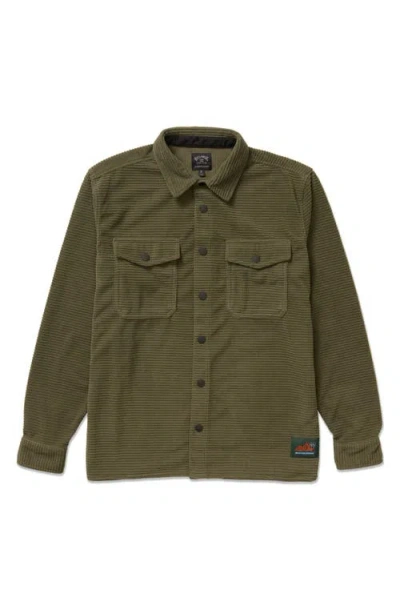 Billabong Ridge Corduroy Flannel Button-up Shirt In Green
