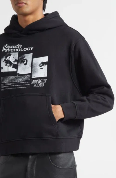Midnight Rodeo Cigarette Psychology Graphic Hoodie In Black