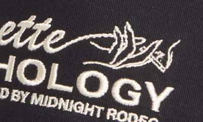 Midnight Rodeo Cigarette Psychology Embroidered Trucker Hat In Black
