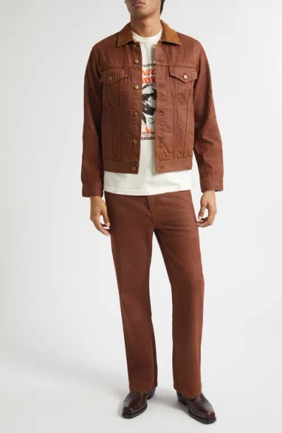 Midnight Rodeo Coated Denim Trucker Jacket In Brown