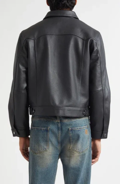 Midnight Rodeo 1968 Leather Trucker Jacket In Black