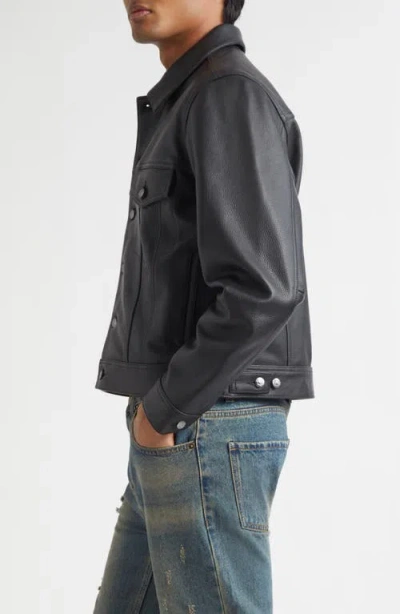 Midnight Rodeo 1968 Leather Trucker Jacket In Black