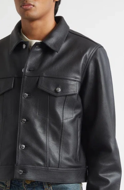 Midnight Rodeo 1968 Leather Trucker Jacket In Black