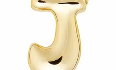 Jane Basch Designs Puffed Initial Pendant Necklace In Gold