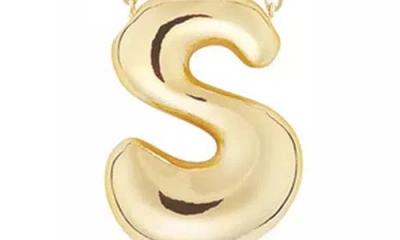 Jane Basch Designs Puffed Initial Pendant Necklace In Gold