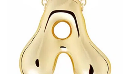 Jane Basch Designs Puffed Initial Pendant Necklace In Gold