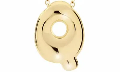 Jane Basch Designs Puffed Initial Pendant Necklace In Gold