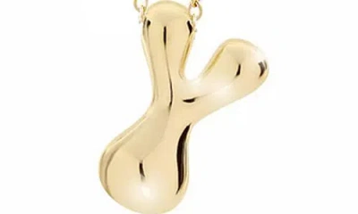 Jane Basch Designs Puffed Initial Pendant Necklace In Gold
