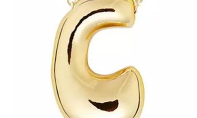 Jane Basch Designs Puffed Initial Pendant Necklace In Gold