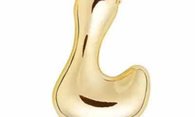 Jane Basch Designs Puffed Initial Pendant Necklace In Gold