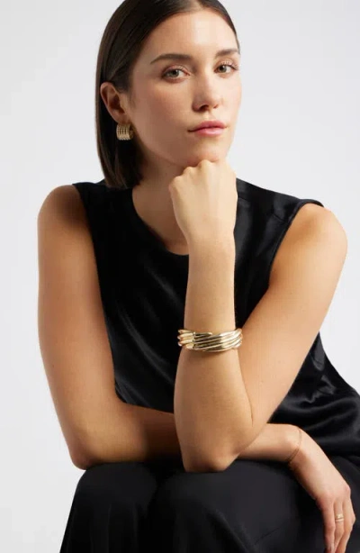 Nordstrom Twisted Cuff Stretch Bracelet In Gold