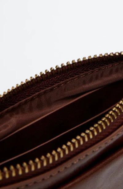 Desigual Faux Leather Zip Wallet In Brown