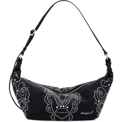 Desigual Studded Faux Leather Shoulder Bag In Pattern
