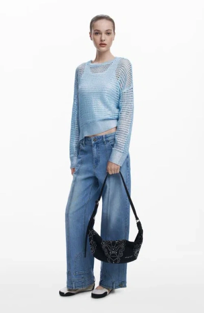 Desigual Studded Faux Leather Shoulder Bag In Pattern