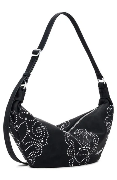 Desigual Studded Faux Leather Shoulder Bag In Pattern