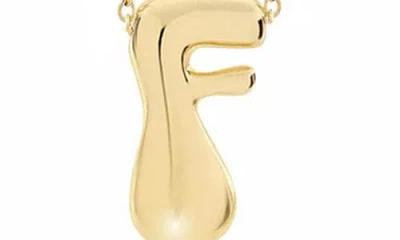 Jane Basch Designs Puffed Initial Pendant Necklace In Gold