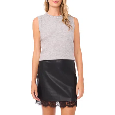 Vince Camuto Rhinestone Embellished Sweater Vest In Black