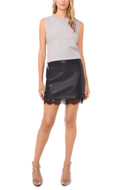 Vince Camuto Rhinestone Embellished Sweater Vest In Black