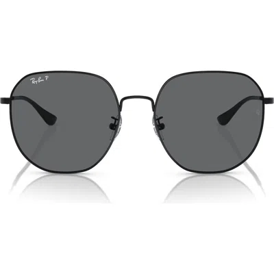 Ray Ban Ray-ban 60mm Polarized Round Sunglasses In Black