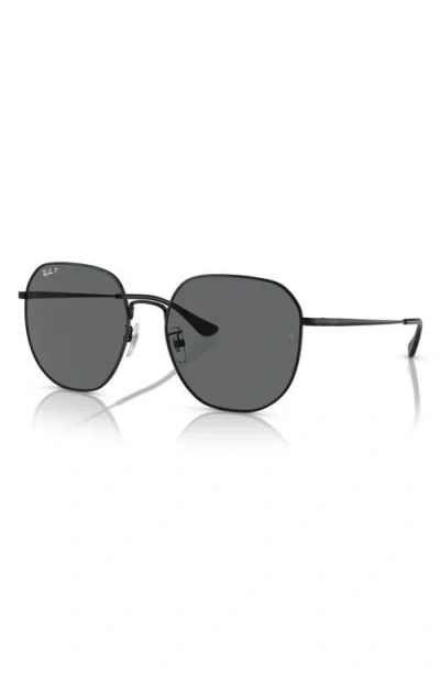 Ray Ban Ray-ban 60mm Polarized Round Sunglasses In Black