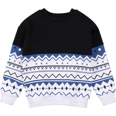 Miles Baby Kids' Glacier Blue Fair Isle Sweater In Multi