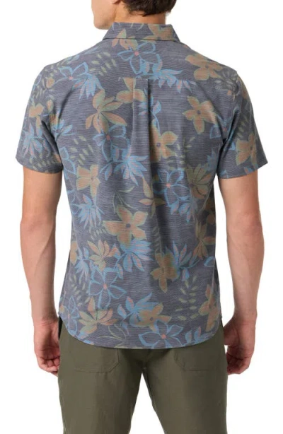 O'neill Trvlr Upf Traverse Slub Short Sleeve Performance Button-up Shirt In Gray