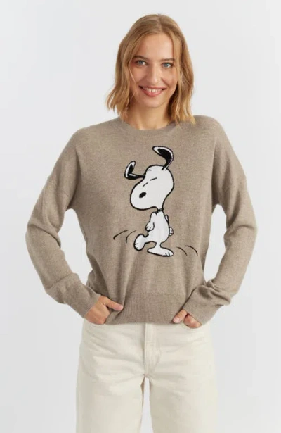 Chinti & Parker Wool-cashmere Dancing Snoopy Sweater In Neutral