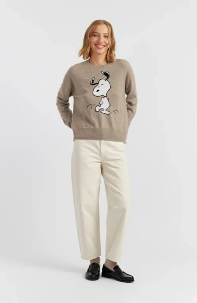 Chinti & Parker Wool-cashmere Dancing Snoopy Sweater In Neutral