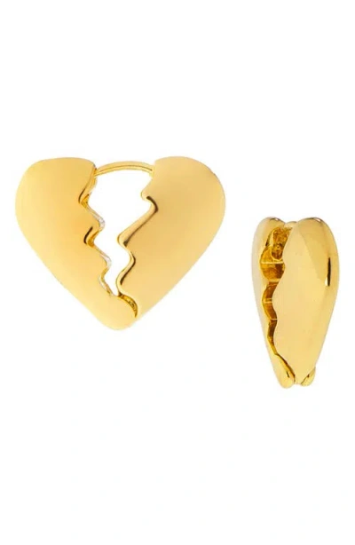 Marlyn Schiff Mariah Broken Heart Hoop Earrings In Gold