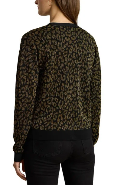 Ralph Lauren Women's Metallic Ocelot Long Sleeve Cardigan In Brown