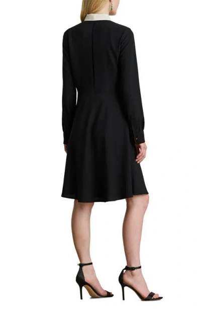 Ralph Lauren Women's Tie Neck Long Sleeve Dress In Black