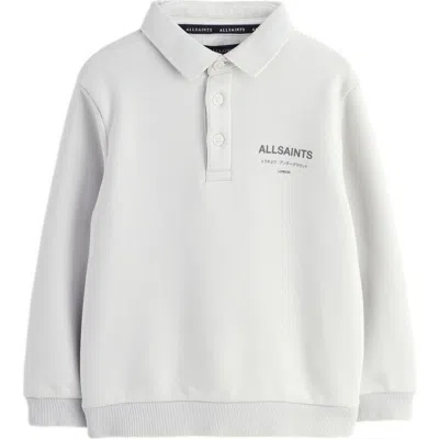 Smallsaints By Allsaints Kids' Underground Logo Graphic Polo Sweatshirt In Gray