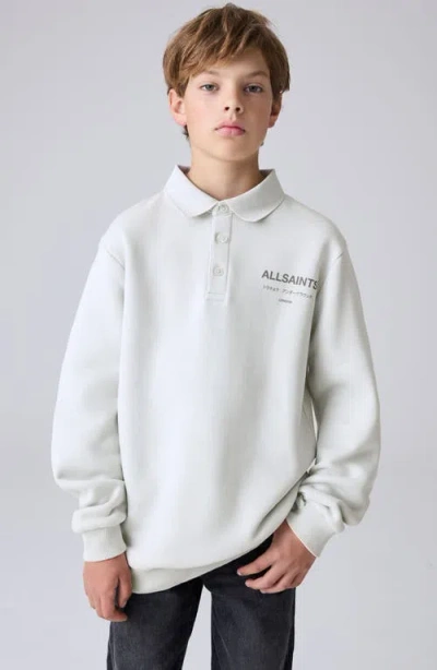 Smallsaints By Allsaints Kids' Underground Logo Graphic Polo Sweatshirt In Gray