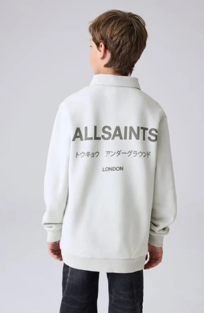 Smallsaints By Allsaints Kids' Underground Logo Graphic Polo Sweatshirt In Gray