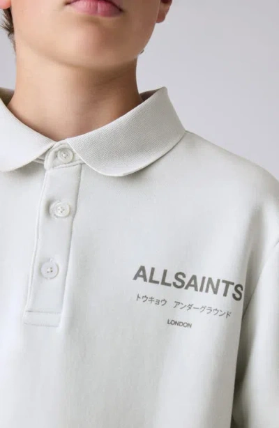 Smallsaints By Allsaints Kids' Underground Logo Graphic Polo Sweatshirt In Gray