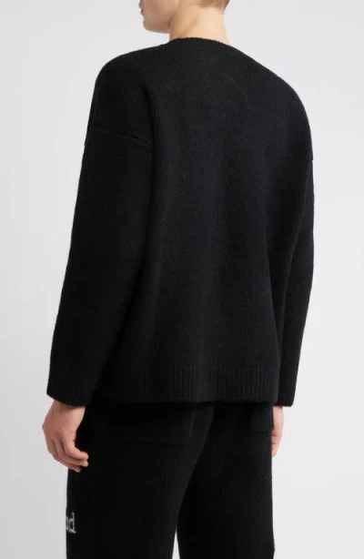 Elwood Oversize Crewneck Sweater In Black