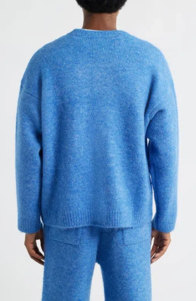 Elwood Oversize Crewneck Sweater In Blue