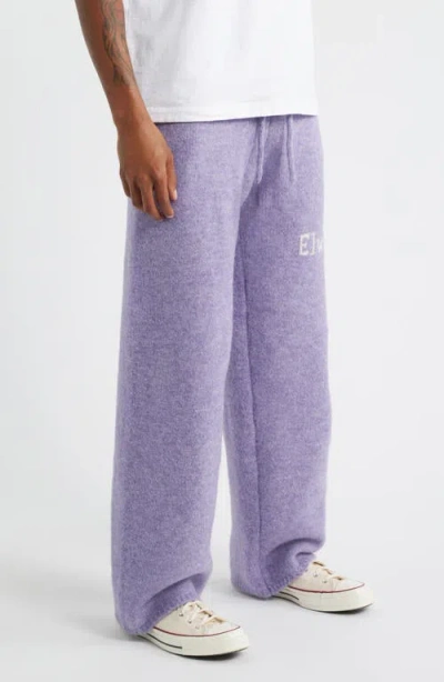 Elwood Intarsia Logo Baggy Sweatpants In Purple