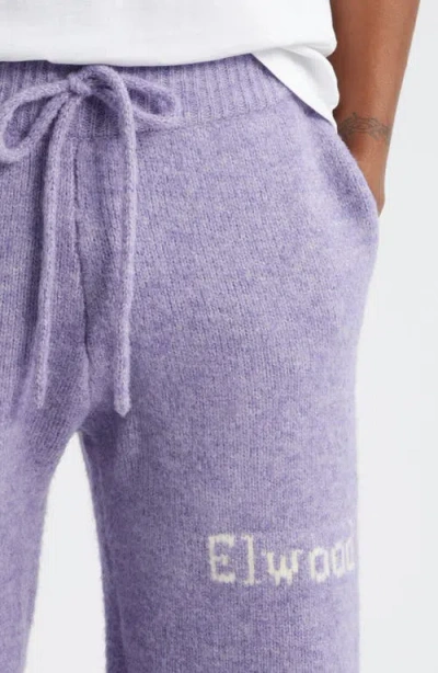 Elwood Intarsia Logo Baggy Sweatpants In Purple