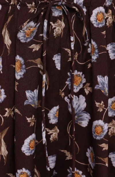 Petal And Pup Petal & Pup Calantha Floral Wide Leg Drawstring Pants In Brown