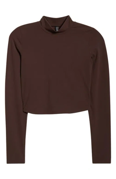 Mpg Cloud Open Back Crop Top In Brown