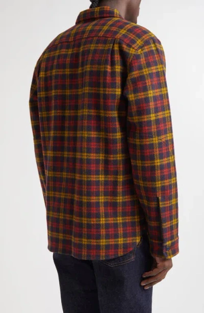 Double Rl Walker Plaid Wool Flannel Work Shirt In Multi