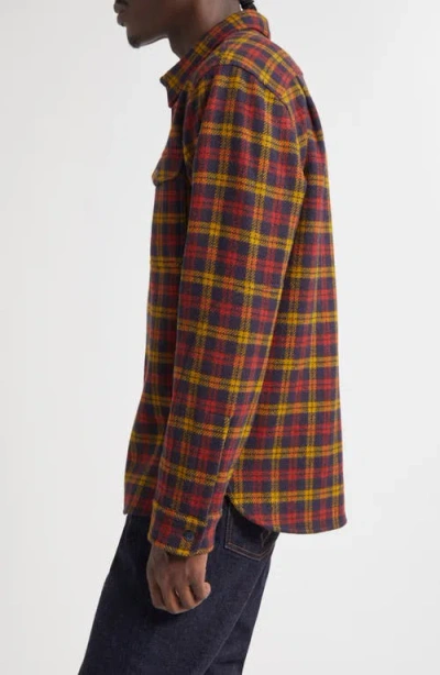 Double Rl Walker Plaid Wool Flannel Work Shirt In Multi