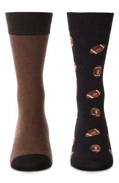 Memoi Assorted 2-pack Crew Socks In Black